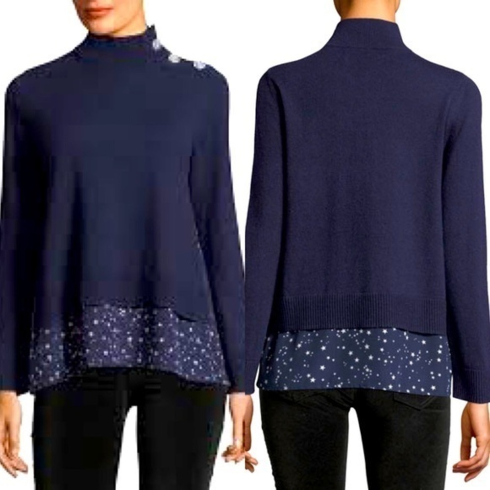 Broome Street Kate Spade Night Sky Mixed-Media Sweater NWOT